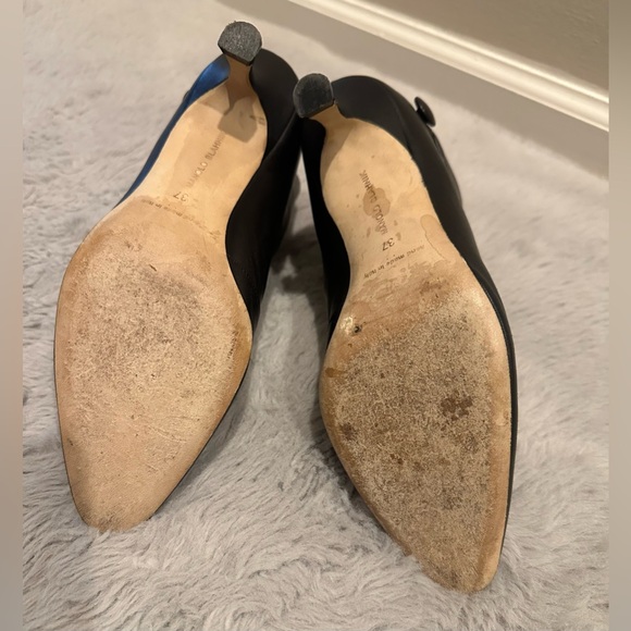 Manolo Blahnik Diaz lambskin leather black short ankle boots size 37 or US 7 - Picture 4 of 9